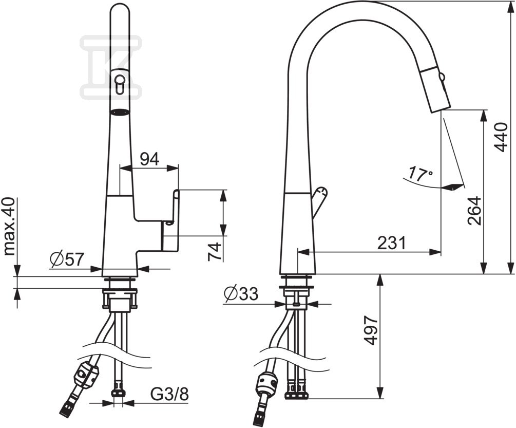 Bateria zlewozmywakowa Oras Inspera, z - 3032F