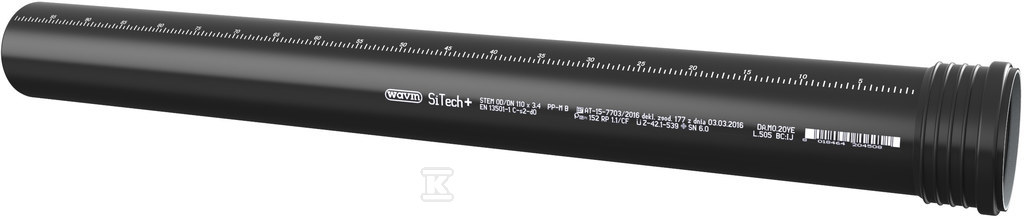 Socket pipe 75x250, SiTech + black - 3085648