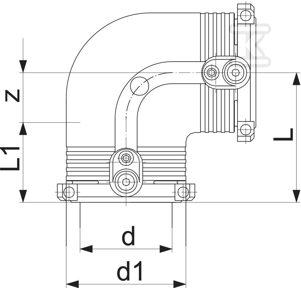 Kolano elektrooporowe 90ST. d32 PE100, - 753101608