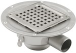 Bathroom inlet body with a grate (to be purchased siphon 502.050.110 and optional filter 502.000.000 S) horizontal drain Ø 50 MM, low model