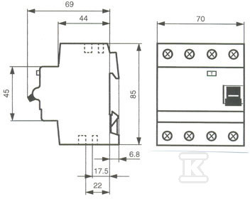 Wyłącznik różnicowo-prądowy, 4P, A, - 2CSF204401R1250