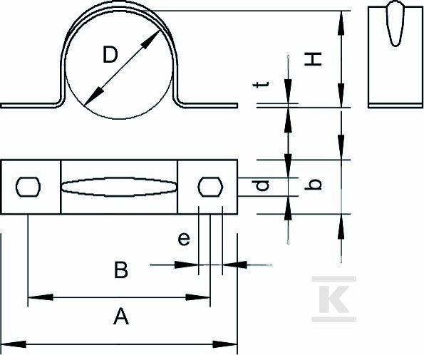 Montážní svorka typ 605 50 G - 1018507