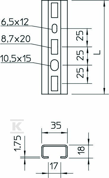 Sină profil tip CMS3518P2000FS - 1104454