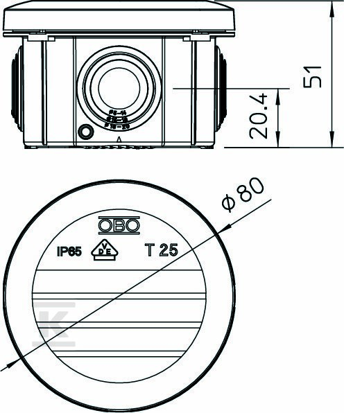 Spojovacia skriňa typu T 25 - 2007029