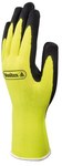 Трикотажні флуоресцентні поліестерові рукавички з латексним пінопластом 13 швів жовті флуоресцентні чорні 7