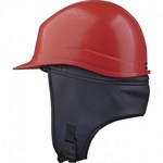 polyester faux fur lining, for use with construction helmet black -