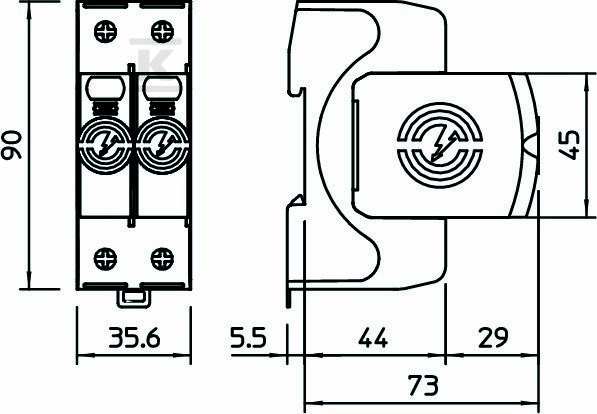 Zvodič prepätia, 2p Typ 1+2 (cl. B+C) - 5093522