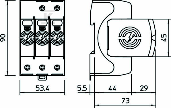 Ogranicznik przepięć, 3p Typ 1+2 (kl. - 5093524