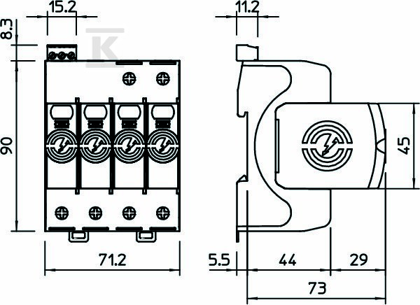 Svodič přepětí, 4p Typ 1+2 (tř. B+C) - 5093533