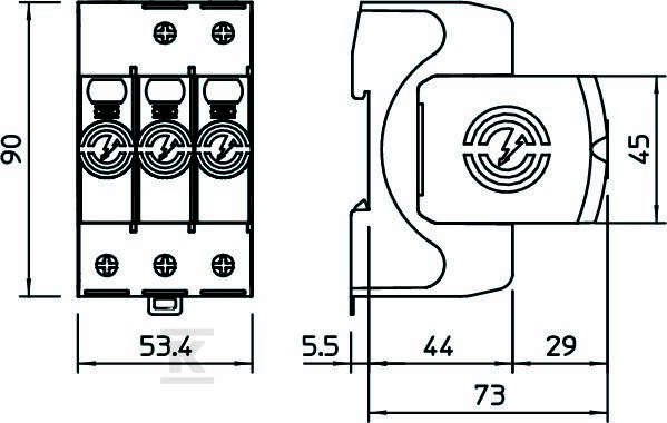 Ogranicznik przepięć, 3p Typ 2 (kl. C) - 5095252