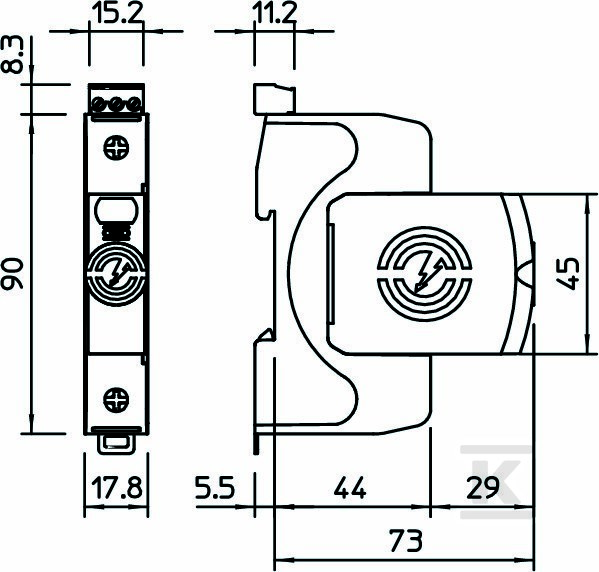 Ogranicznik przepięć, 1p Typ 2 (kl. C) - 5095291