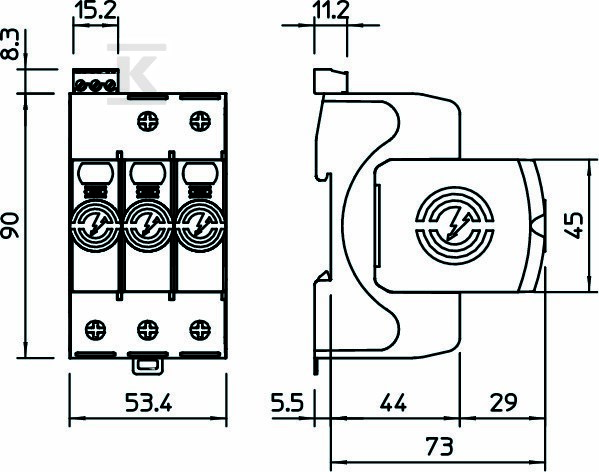 Ogranicznik przepięć, 3p Typ 2 (kl. C) - 5095293