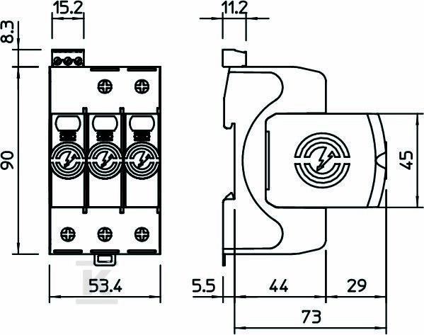 Ogranicznik przepięć, 3p Typ 2 (kl. C) - 5095313