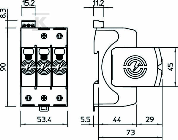 Ogranicznik przepięć, 3p Typ 2 (kl. C) - 5095322