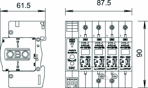 Ogranicznik przepięć, Typ 2 (kl. C) typ - 5096391