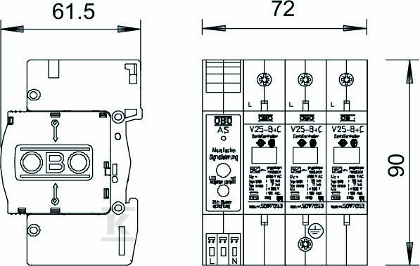 Ogranicznik przepięć, Typ 1+2 (kl. B+C) - 5097185