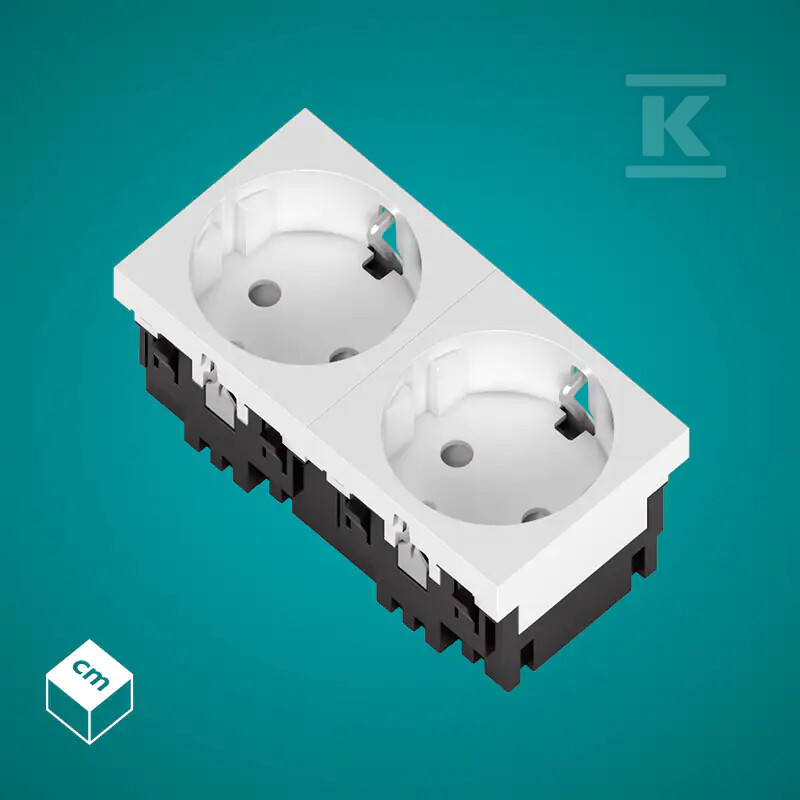 Gniazdo Schuko 2x2P+Z bez blokady - 339014