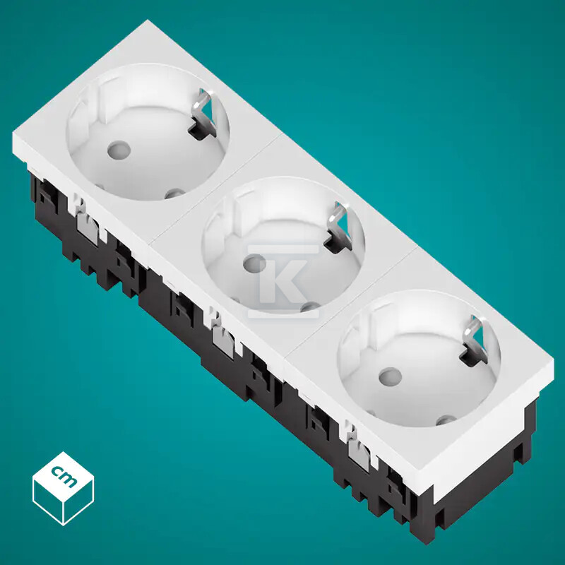 Gniazdo Schuko 3x2P+Z bez blokady - 339015