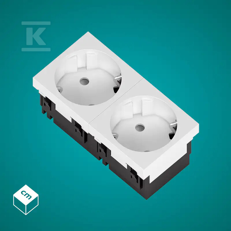 Gniazdo Schuko 2x2P+Z bez blokady - 339017