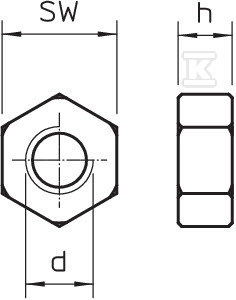 Šestihranná matice typ HN M10 A2 - 3397106