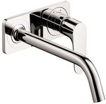 Bateria umywalkowa Hansgrohe Axor Citterio M jednouchwytowa podtynkowa z płytką i długą wylewką, montaż ścienny chrom 34115000