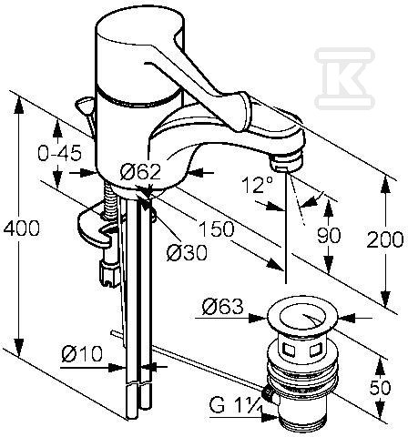 Bateria umywalkowa Kludi Medi Care - 341150524