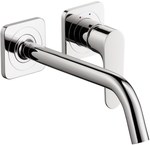 Bateria umywalkowa Hansgrohe Axor Citterio M jednouchwytowa podtynkowa z rozetami i długą wylewką, montaż ścienny chrom 34116000