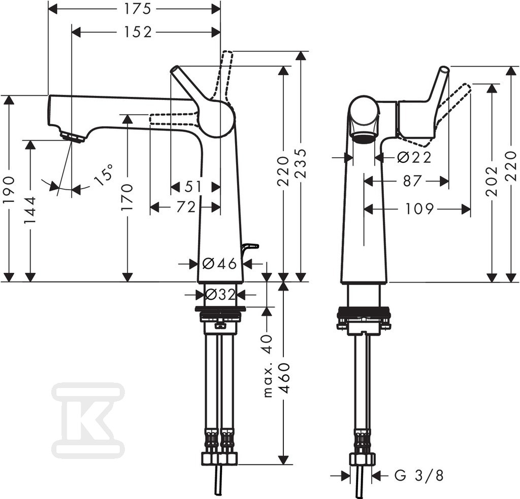 Bateria umywalkowa Talis S - 72113000