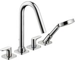 Element zewnętrzny Hansgrohe Axor Citterio M do baterii 4-otworowej do montażu na cokole z płytek, uchwyty jednoramienne chrom 34454000