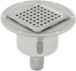 Adjustable body of the bathroom inlet with a square grate (to be purchased siphon 502.050.110 and optional filter 502.000.000 S) vertical drain Ø 50 MM