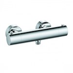 OBJEKTA THERM E DN15 double-handle shower mixer with a temperature control handle and a water consumption limiter, color: chrome