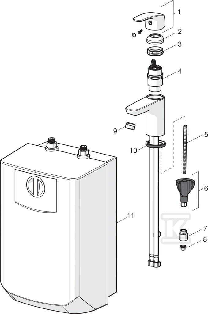 Bateria umywalkowa Oras Safira, do - 1003F