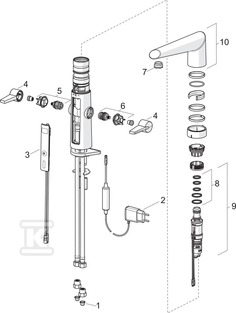 Optima kitchen faucet, 230/5V - 2722F