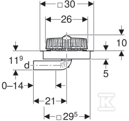 Wpust dachowy DN56 z kołnierzem - 359.117.00.1