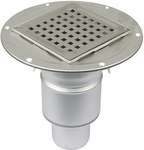 Bathroom inlet body with square grate (to be purchased siphon 502.050.110 and optional filter 502.000.000 S) vertical drain Ø75 MM