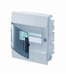 MISTRAL41F switchgear, flush-mounted, transparent door, 8 modules with a strip N+PE