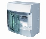 MISTRAL41F switchgear, flush-mounted, transparent door, 12 modules with a strip N+PE