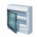 MISTRAL41F switchgear, flush-mounted, transparent door, 24 modules, with a strip N+PE