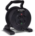 Einphasiges gewendeltes Verlängerungskabel auf Kunststofftrommel, Typ „XREEL“ – Eingang 20 m H05RR-F 3x1,5 (OW) Gummistecker 16A, Ausgang 4xGS Thermosicherung IP20