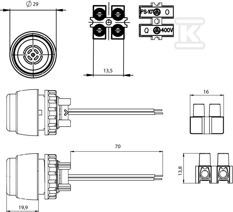 Sounder 24AC inel placat cu nichel - ST22-SD-24AC\.