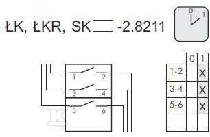 Comutator cu came 16A, comutator 0-1 (3 - ŁK16R-2.8211\P03