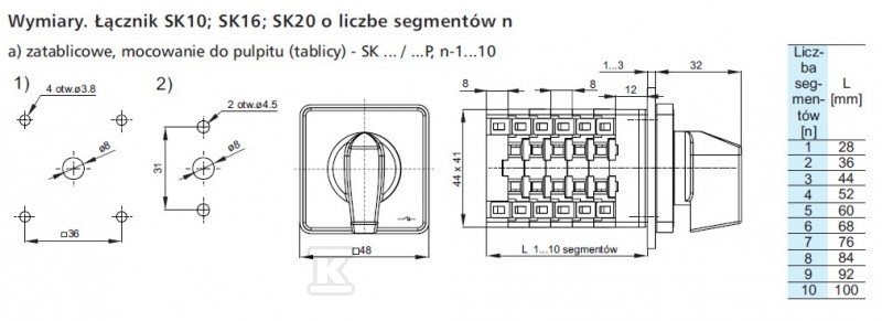 Cam Switch 25A, Switch 0-1 (3-pólový), - SK25-2.8211\P08