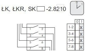 Cam switch 16A, Disconnector 0-1 (4 - - ŁK16R-2.8210\P03