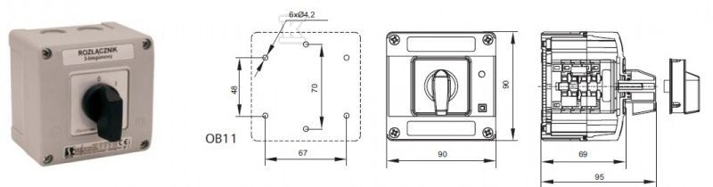 Comutator Cam 10A, Comutator 0-1 (2 - SK10-1.828\OB11