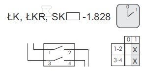 Comutator Cam 10A, Comutator 0-1 (2 - SK10-1.828\OB11