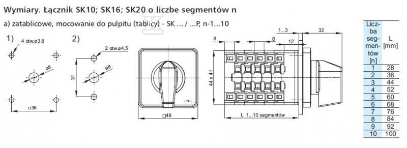 Cam switch 10A, Disconnector 0-1 (3 - - SK10-2.8211\P03