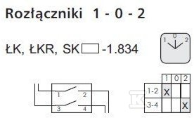 Bütyökkapcsoló 16A, Szakaszoló 1-0-2 (1 - SK16-1.834\OB11