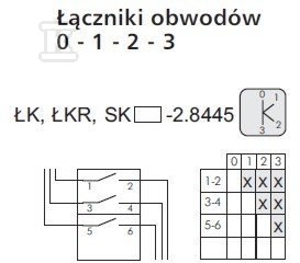 Cam switch 20A, Circuits switch - SK20-2.8445\P03