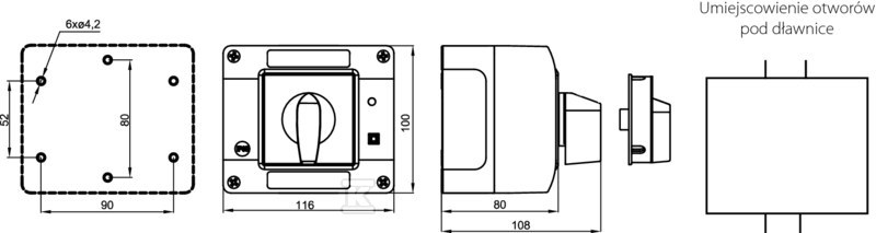 Comutator Cam 25A, Comutator 0-1 (3 - SK25-2.8211\OB13