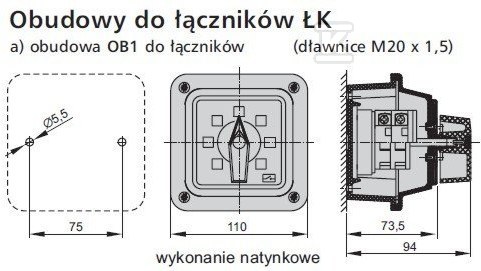 Comutator Cam 16A, Comutator 0-1 (3 - ŁK16R-2.8211\OB1